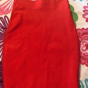 Orange / rust bandage mid skirt